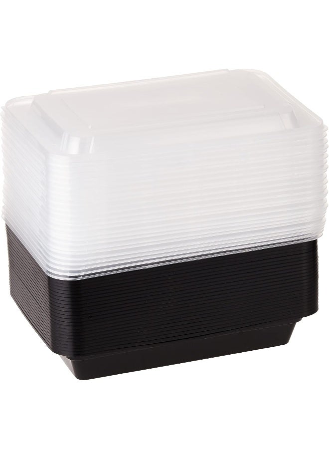 SNH Packing حاوية ميكروويف مستطيلة قابلة للاستخدام مرة واحدة سعة 28 أونصة مع غطاء - 24 قطعة - Image 1